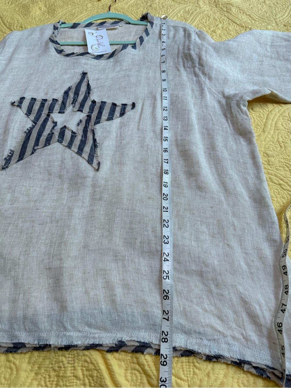 H240 Set A Rare Bird L/XL w15-24 Paper Crane OS w15-22 Cream Linen StarTunic - Picture 14 of 16